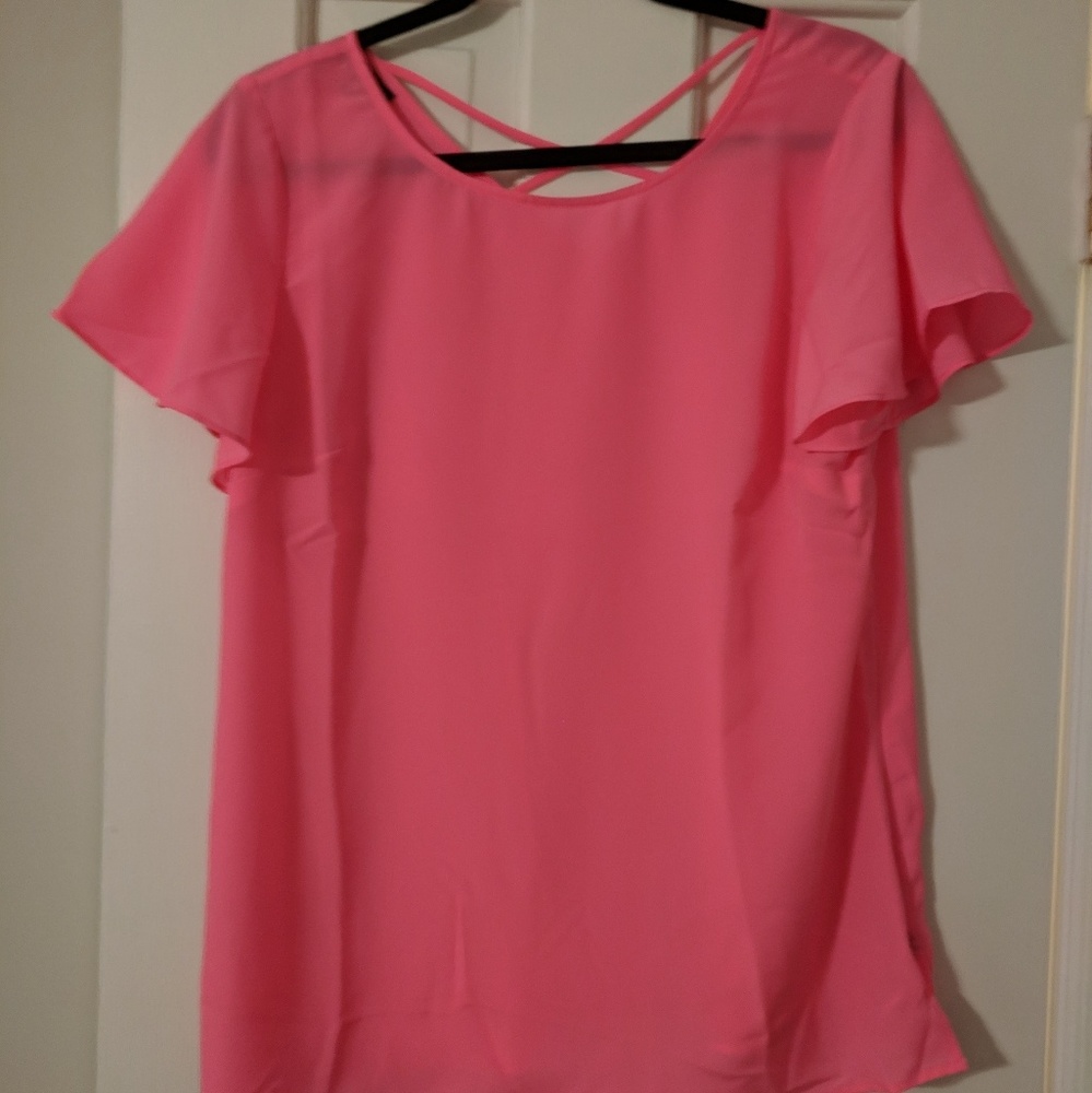 Hot Pink Crisscross Back Top from Talbots